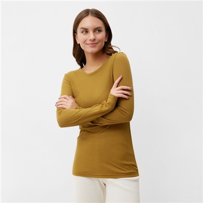 Лонгслив женский KAFTAN: Basic line цвет темно-оливковый, размер 50-52