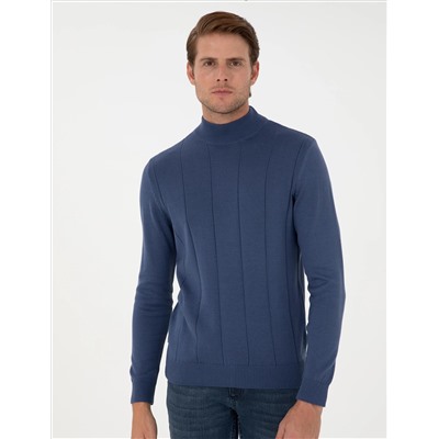 Индиго Слим Fit Half Fisherman воротник