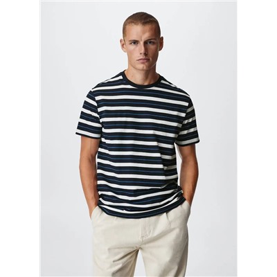 Camiseta algodón rayas -  Hombre | MANGO OUTLET España