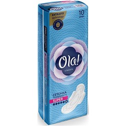 Прокладки Ola! (Ола!) Wings Classic Super, поверхность сеточка, с крылышками, 6 капель, 10 шт