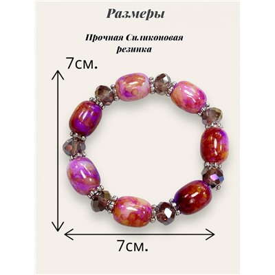 Браслет стекло с хрусталем Б10- J-94 тип 3