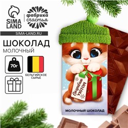 Шоколад новогодний молочный «Согревают уютом», 70 г.