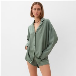 Костюм женский (рубашка, шорты) MINAKU:   Casual Collection цвет оливковый, р-р 42