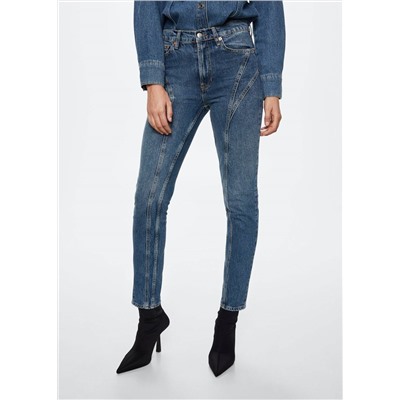 Jeans costuras decorativas -  Mujer | MANGO OUTLET España