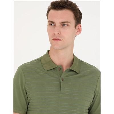 Хаки Slim Fit Polo Yaka T -Fork