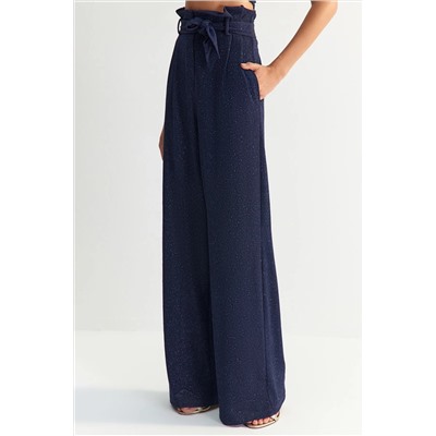 X Zeynep Tosun Navy Belled Silveli вязание брюки tclss23pl00002