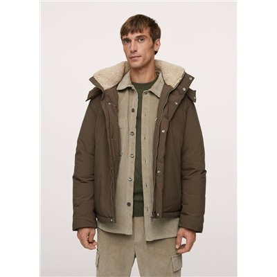 Anorak plumón borreguito -  Hombre | MANGO OUTLET España