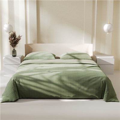 Постельное бельё Этель 2 сп Green cage 180х215 см, 200х225 см, 50х70± 3 см-2 шт, новосатин