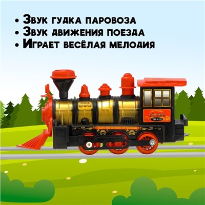 Паровоз инерционный «Детский», световые и звуковые эффекты, цвета МИКС