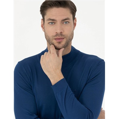 Индиго Slim Fit Half Fisherman воротнич