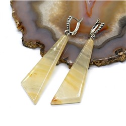 Серьги из агата переливт 26*49мм, 10г