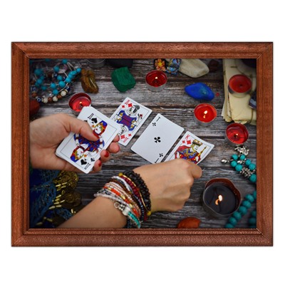 POSG-0122 Постер в рамке 23x17см Гадание на картах