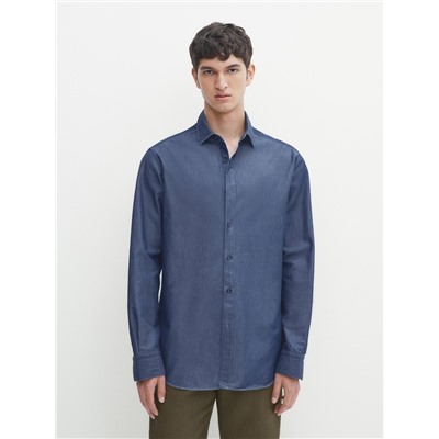 Camisa denim stone wash slim fit