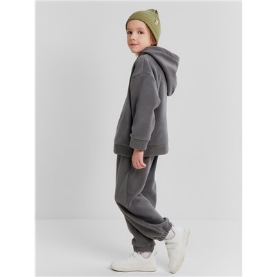 Костюм флисовый (худи и брюки) детский MINAKU: Fleece Soft, цвет серый, рост 128 см