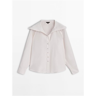 Camisa cuello volumen botones cerámica