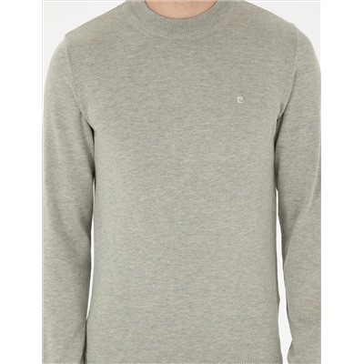 Светло -серый melanj Slim Fit Half Fisherman воротник основной трикотаж казах