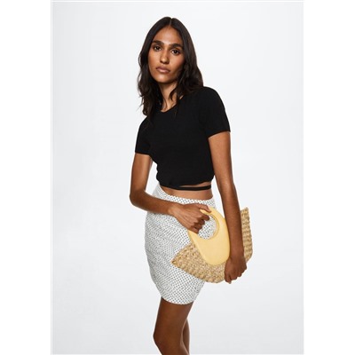 Falda estampada fruncida -  Mujer | MANGO OUTLET España