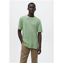 Camiseta punto lino -  Hombre | MANGO OUTLET España