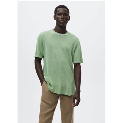 Camiseta punto lino -  Hombre | MANGO OUTLET España