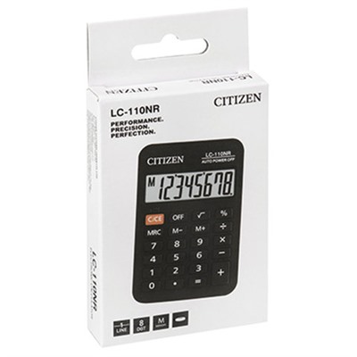 Калькулятор карманный CITIZEN LC-110NR, МАЛЫЙ (89х59 мм), 8 разрядов, питание от батарейки, ЧЕРНЫЙ