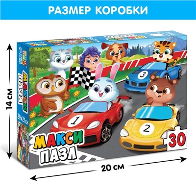 Макси - пазлы «Забавные машинки», 30 деталей