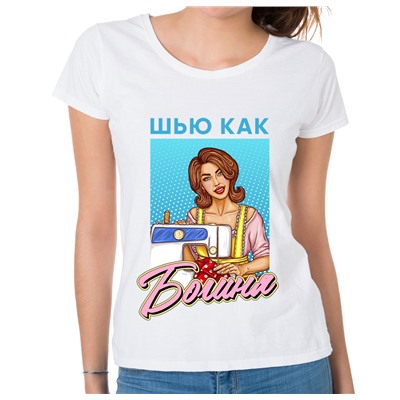 Футболка с принтом "Шью как богиня"