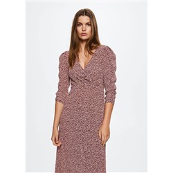 Vestido plisado estampado -  Mujer | MANGO OUTLET España