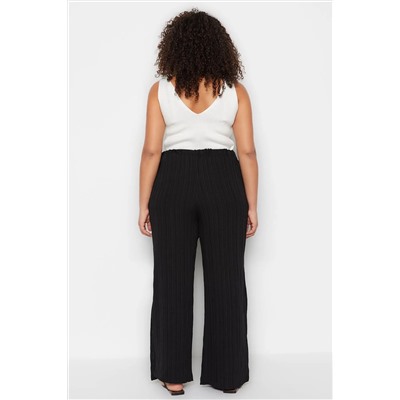 Черная щель детальная высокая талия Bürümcük Wide Trotter Beach Clothing Plants Tbbss23ar00012