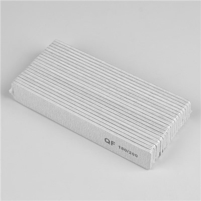 Пилка для ногтей, широкая, 180/200 грит, 18 см, фасовка 20 шт, серая