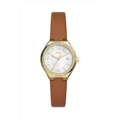 Reloj de cuarzo de piel Eevie - Marrón y dorado