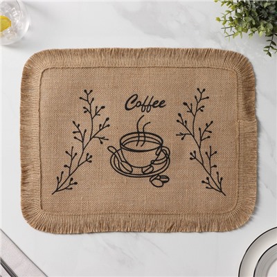 Салфетка сервировочная на стол Доляна Coffee, 40×30 см, бежевая