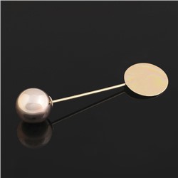Основа «Брошь-игла» с шариком d=1,2 см (набор 5 шт.), L=5 см, площадка 1,5 см, цвет золото