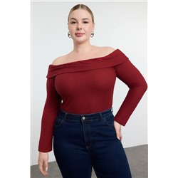 Bordeaux Carmen Neck вязание Blought Blouse TBBAW25AF00030