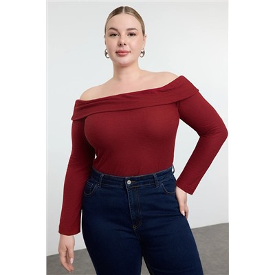 Bordeaux Carmen Neck вязание Blought Blouse TBBAW25AF00030
