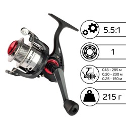 Катушка б/ин PREMIER fishing Python 2000, 1 подшипник, 5.5:1