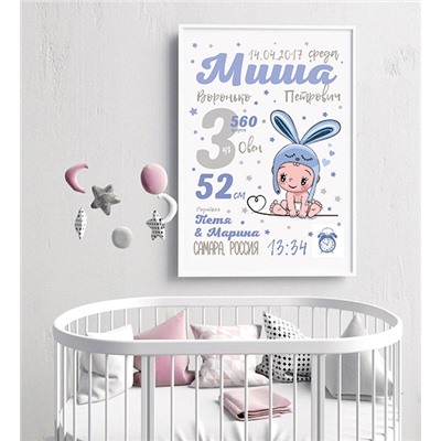 Постер "Метрика" для мальчика