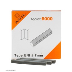 Скоба UNI W-081-1 7мм (≈6000 шт) /уп 18/ PowerZ
