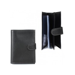 Обложка для авто+паспорт-Croco-ВП-1022 с хляст,  двойн стенка,  натуральная кожа черный флотер (40)  209436