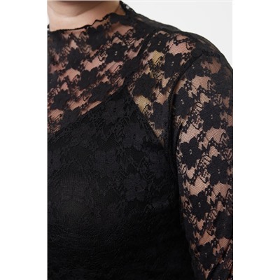 Black Crish Ditting Блузя большого размера TBBAW25AF00008