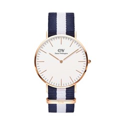Reloj de cuarzo de poliéster y chapado en oro rosa Classic Glasgow