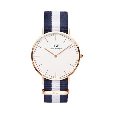 Reloj de cuarzo de poliéster y chapado en oro rosa Classic Glasgow