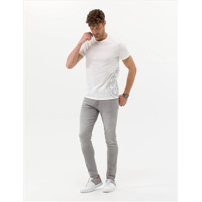 Ekru Slim Fit Printed Bike Bike T -For