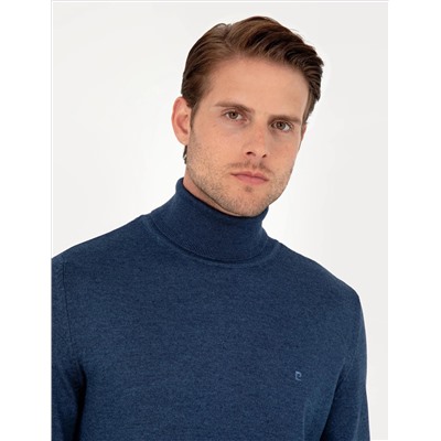 Индиго меландж Slim Fit Friendman воротник основной трикотажный свитер