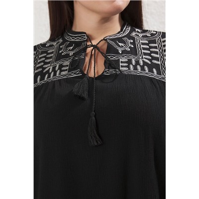Черная шея -Связывание Finke Weaving Bight Size Blouse TBBSS25AF00068