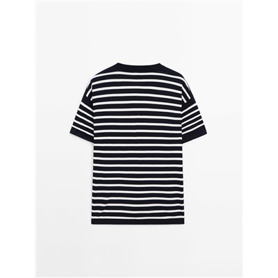 Camiseta punto rayas manga corta