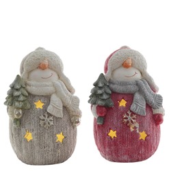 Фигурка декоративная "Снеговик" (подсвет, 3хААА н/п), L25 W20 H39 см, 2в.