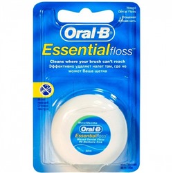 Зубная нить Oral-B Essential вощеная мятная, 50 м