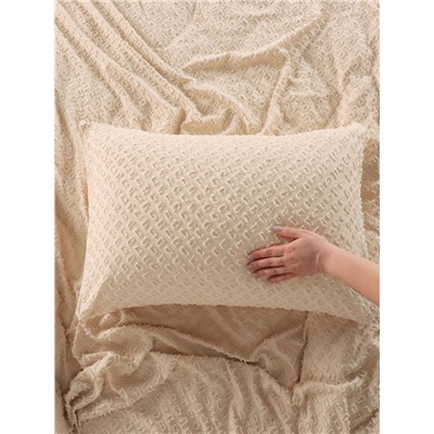 Постельное бельё LoveLife Tufting 1,5сп "Квадрат" 143*215см,150*230см,50*70см-2шт, цвет бежевый, 110 г/м2