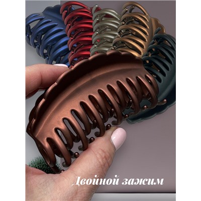 Заколка для волос "Краб" матовый каучук 1 штука КР54 тип 6