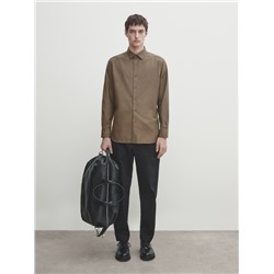 Camisa sarga soft touch slim fit